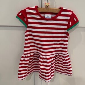 Florence Eiseman Watermelon Dress 2T Red White Stripe Summer Dress Girls